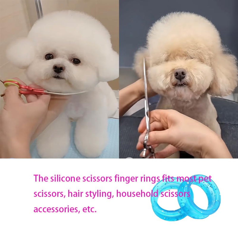 80 Pcs Round Scissors Finger Rings, Silicone Shear Thumb Grips Inserts Grooming Finger Protectors for Dog Hair Pet Shears Cutting - PawsPlanet Australia