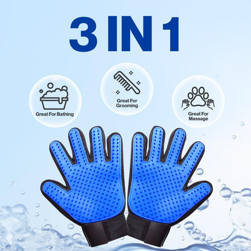 Pet Grooming Set with Dog Washing Gloves for Bathing and Silicone Dog Toothbrush, Pet Grooming Gloves for Dogs, Cats and Horses with 259 Tips Suitable for Hands Sized Medium & Large (PG Set 3) - PawsPlanet Australia