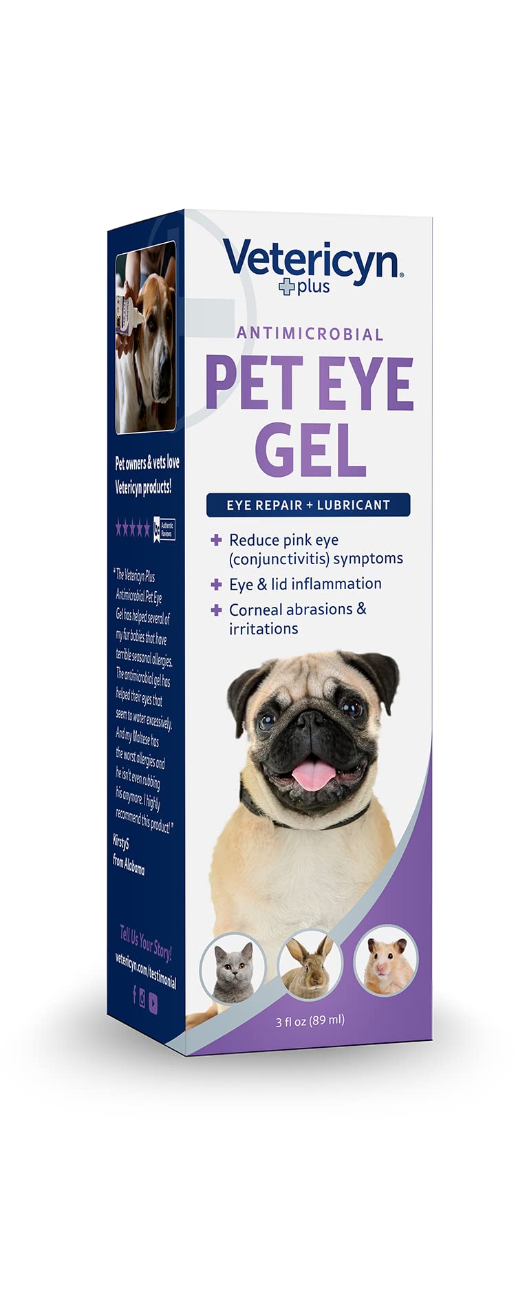 Vetericyn Plus Pet Eye Gel | Dog and Cat Eye Ointment Alternative to Lubricate and Relieve Eye Irritations and Abrasions, Reduce Symptoms of Pink Eye in Dogs and Cats. 3 ounces