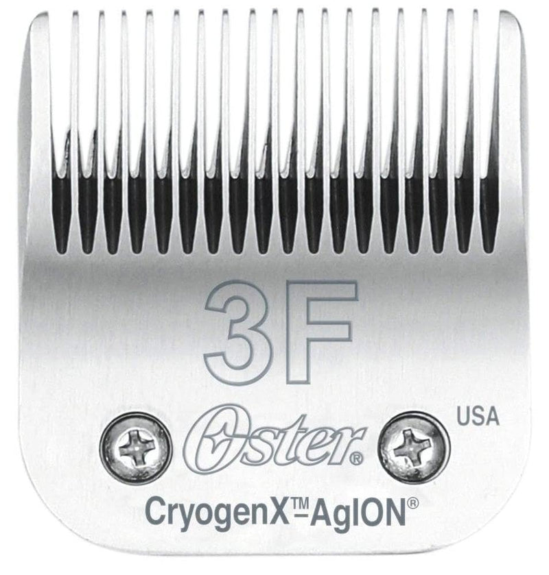 Oster Professional Pet & Dog Grooming Blades - Size 3F Cryogen-X Clipper - Compatable with all Oster Detachable Blade Clippers - Long-lasting, High-Carbon Steel & Ultra-Sharp Carbon Steel - PawsPlanet Australia