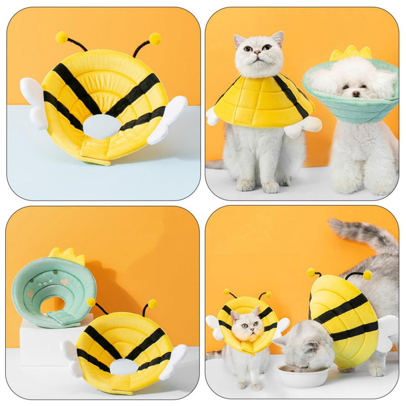 BESPORTBLE Lightweight Yellow Bee Protection Collar for Dogs and Cats Made of Sponge and Cotton Yarn Prevents Licking and Biting After Surgery