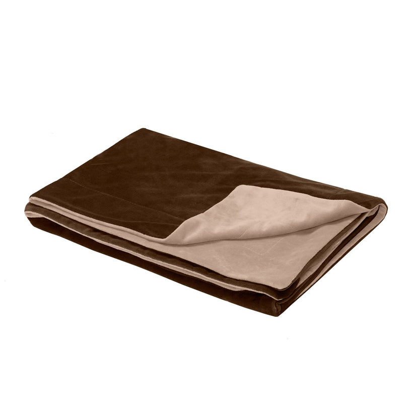 Furhaven Waterproof Throw Blanket for Dogs & Indoor Cats, Washable - Two-Tone Luxe Velvet Dog Blanket - Brownstone, Large 50.0"L x 35.0"W - PawsPlanet Australia