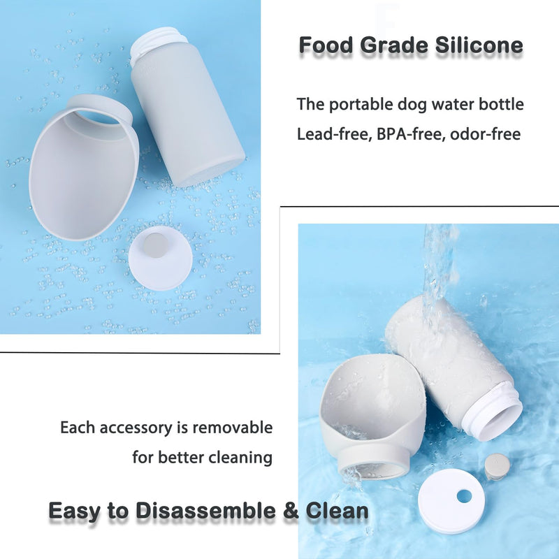 𝗔𝗞𝗜𝗭𝗨𝗞𝗜 𝗝𝗢𝗢 Silicone Dog Water Bottle, Lightweight Dog Portable Water Carrier, Collapsible Dog Bowls and Bottle | Flip Water Bottles for Dogs | Ideal Item of Dog Travel Kit - PawsPlanet Australia