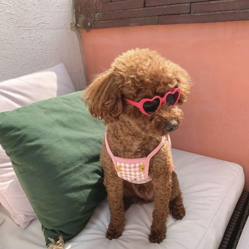 Pink Pet Heart Sunglasses Photos Props Cute Pet Dog Sunglasses Cat Glasses Sun Flower Glasses Pets Party Decor for Small Dogs Cat Accessories Cute Pet Dog Sunglasses purple - PawsPlanet Australia