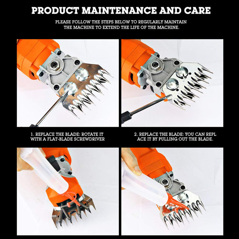 Walfront Sheep Shears Blades, Stainless Steel Sheep Clippers Blade Replacement Shearing Combs and Cutters for Goats Clipper(13 Tooth Straight Blade (+ Swing Blade)) - PawsPlanet Australia