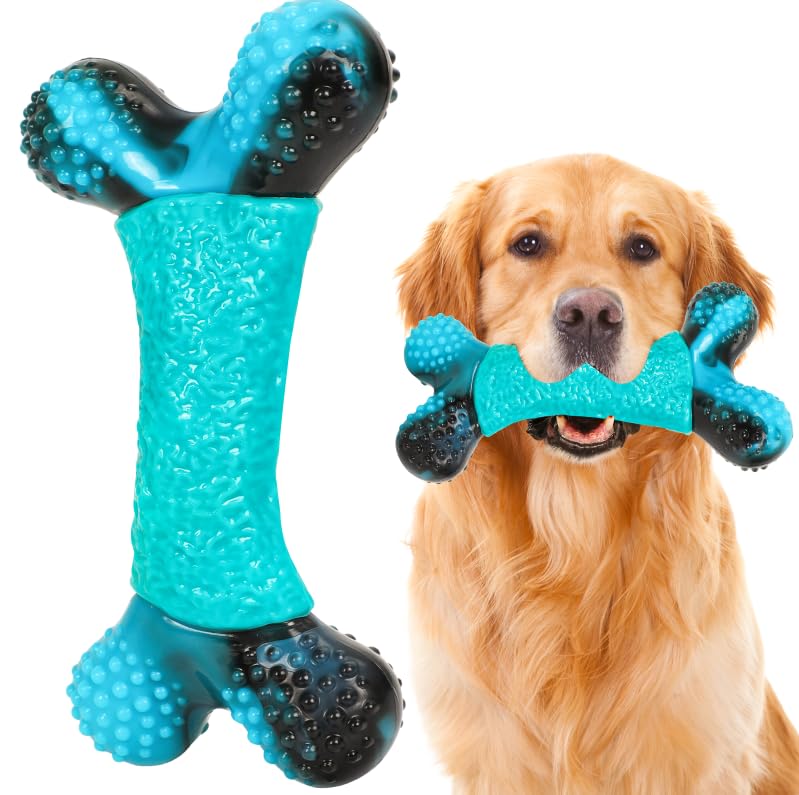 Dog Toys for Aggressive Chewers Indestructible Dog Toys Durable Dog Chew Toys for Large/Medium Breed, Real Bacon Flavored Best Dog Toys to Keep Them Busy Milk