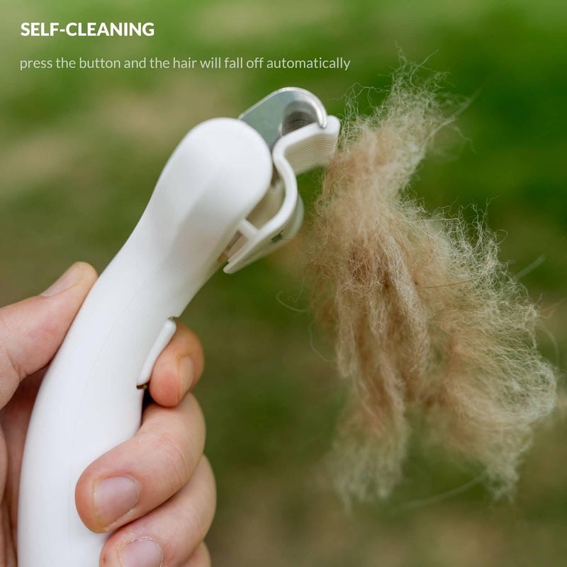 Self Cleaning Grooming Rake Brush for Shedding Gently Removes Loose Undercoat Mats Tangled Deshedding Grooming Tool for Dogs Cats Extra Wide (Blue) Blue - PawsPlanet Australia