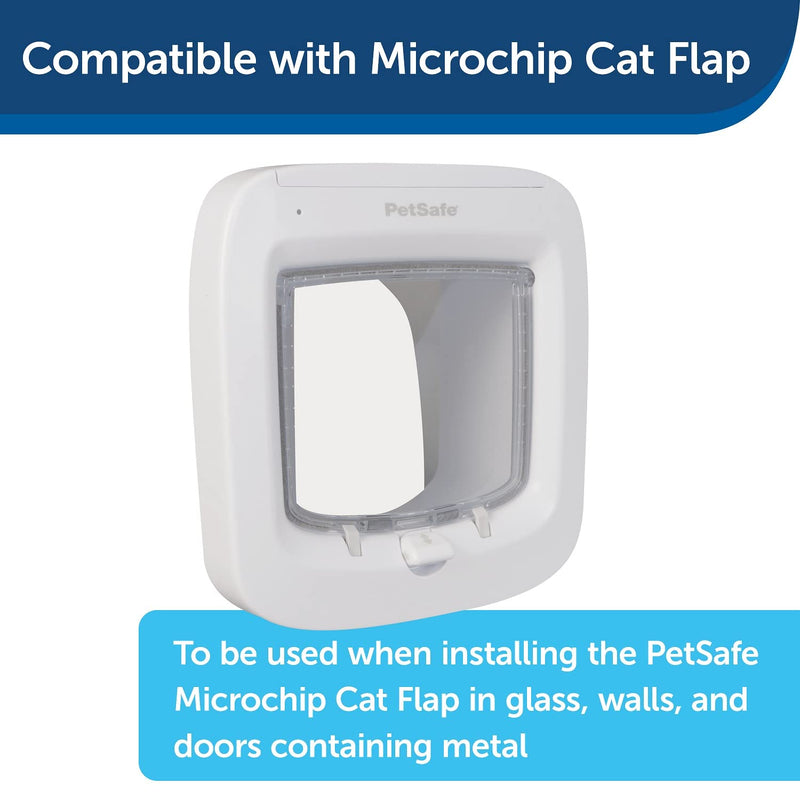 PetSafe Installation Adapter, Mounting Adapter for Installation of PetSafe Microchip Cat Flap and Manual Cat Flap, for Glass, Walls and Metal Doors, White (Pack of 2) 2 Piece Set (Pack of 2) - PawsPlanet Australia