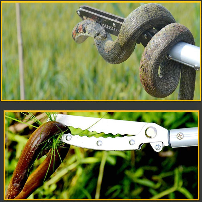 Extendable Snake Tong Reptile Grabber Rattle Snake Catcher Wide Jaw Handling Tool with Lock and Comfortable Grip(Include Snake Bag) (86 inches Extendable Snake Tong) 86 inches Extendable Snake Tong - PawsPlanet Australia