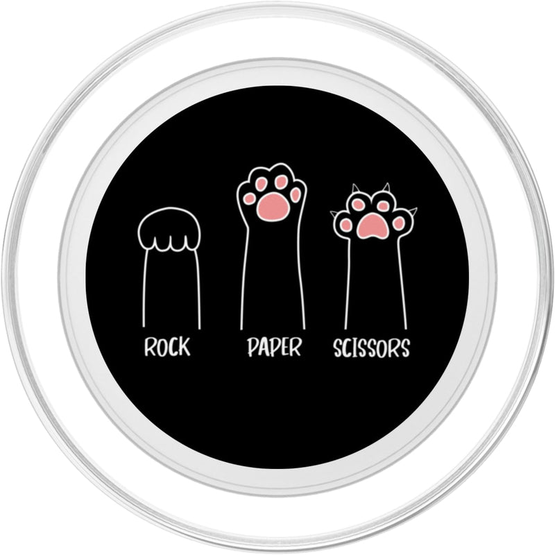 Rock Paper Scissors Hand Game Cute Paw Funny Cat PopSockets PopGrip for MagSafe Magnetic PopGrip - PawsPlanet Australia