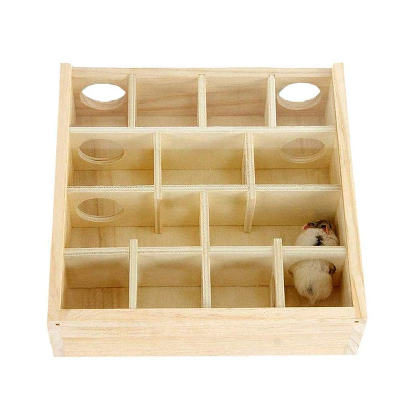 Hamster Wooden Maze Tunnel with Plexiglass Cover Exploring Toys for Dwarf Hamster Mice Small Gerbil