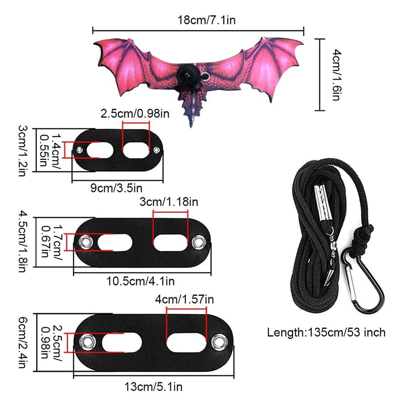 DONGKER Bearded Dragon Lizard Leash Harness, Adjustable Leather Removable Lizard Harness Leash w/3 Size Lizard Wing for Bearded Dragon Lizard Reptiles red - PawsPlanet Australia