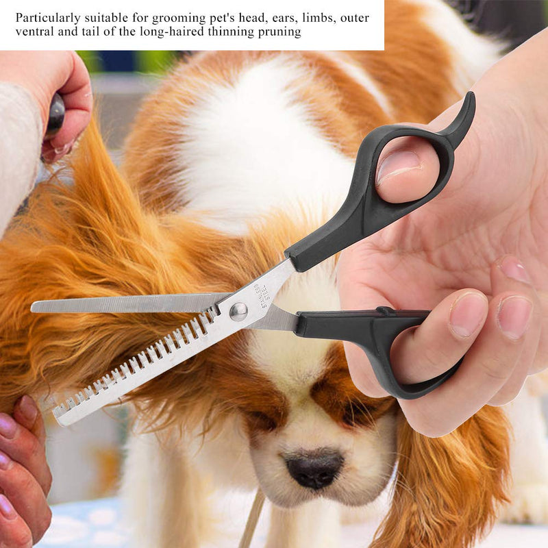 Oumefar Pet Hair Scissor Dog Cat Light-Weight Grooming Shear Straight Scissors with Professional Thinning Blade for Pet Groomers(Thinning Tooth Scissor) - PawsPlanet Australia
