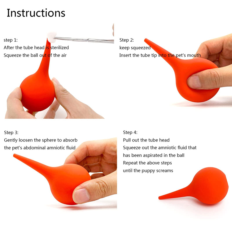 Manual Amniotic Fluid Suction Device Canine Feline Pet Puppy Dog for Cat Choking Pumping Delivery Nasal Home Clinic Supp Squeeze Bulb Siphon Squeeze Bulb Air Squeeze Bulb Liquids Bulb, 30ml 30 ml