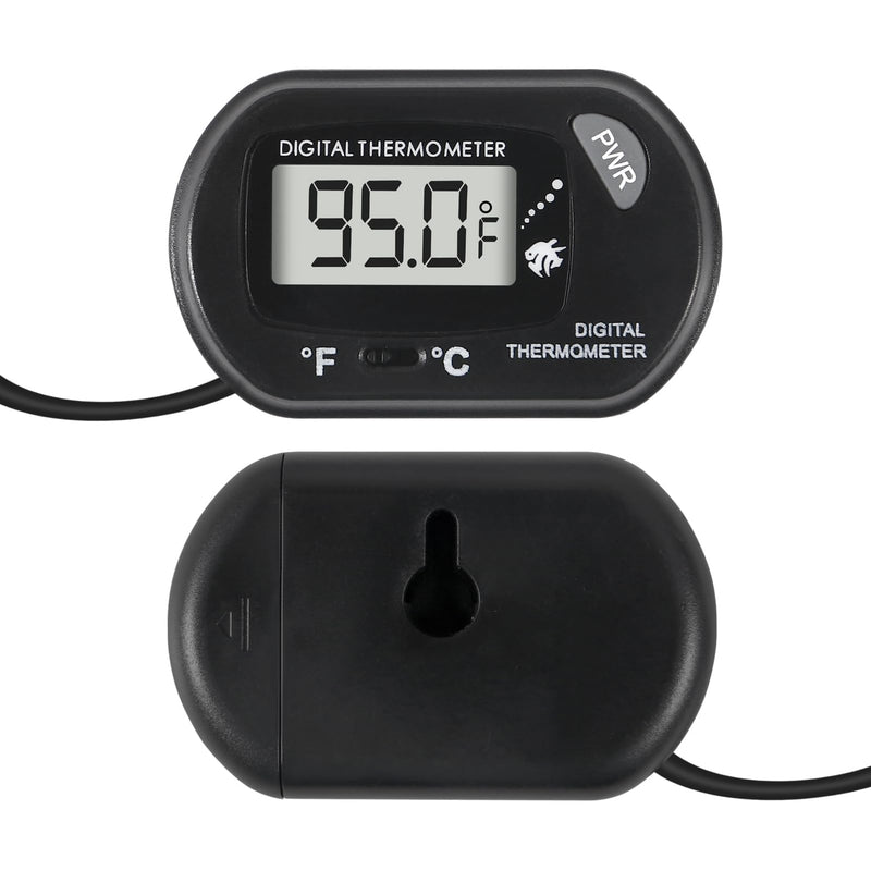 Digital Aquarium Thermometer, Water Thermometer, Fish Tank Thermometer, Reptile Thermometer Fahrenheit/Celsius(℉/℃) LCD Display with Water-Resistant Sensor Probe and Suction Cup 1 PCS - PawsPlanet Australia