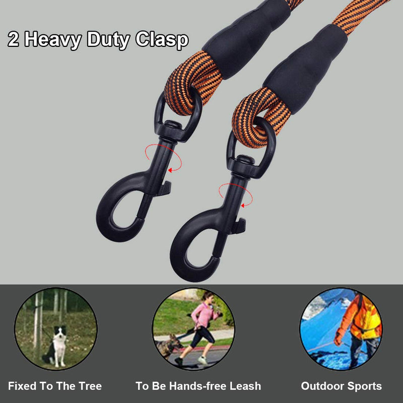 BTINESFUL Dog Tie Out, Check Cord Long Tether Rope Dog Leash, 8ft 12ft 20ft 30ft 50ft 75ft Yard Training Dog Lead - Large Medium Small Dogs Outdoor Playing, Camping, or Backyard (12ft, Orange Black) 12 Foot - PawsPlanet Australia