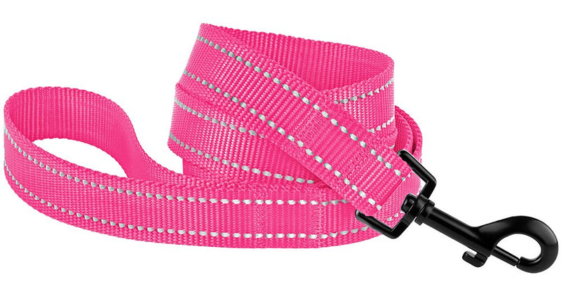 CollarDirect Nylon Dog Leash 5ft for Daily Outdoor Walking Running Training Heavy Duty Reflective Pet Leashes for Large, Medium & Small Dogs (L, Pink) - PawsPlanet Australia