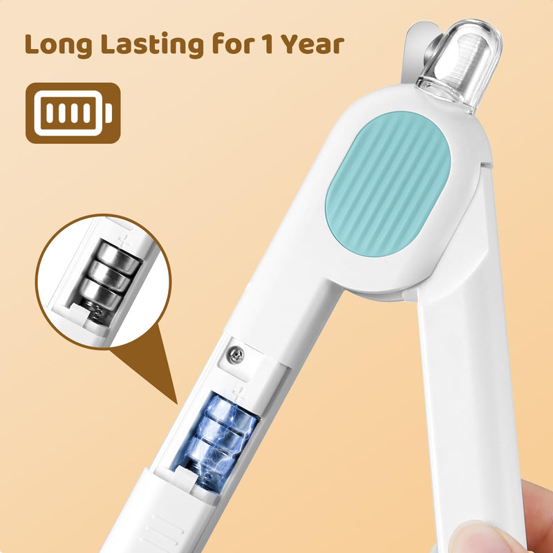 Odoland Cat Nail Clipper with LED Light and Nail File, Dog Claw Trimmer with Bright Light to Avoid Excessive Cutting - Pet Grooming Tool for Tiny Dog Cat Kitten Bunny Rabbit Blue - PawsPlanet Australia
