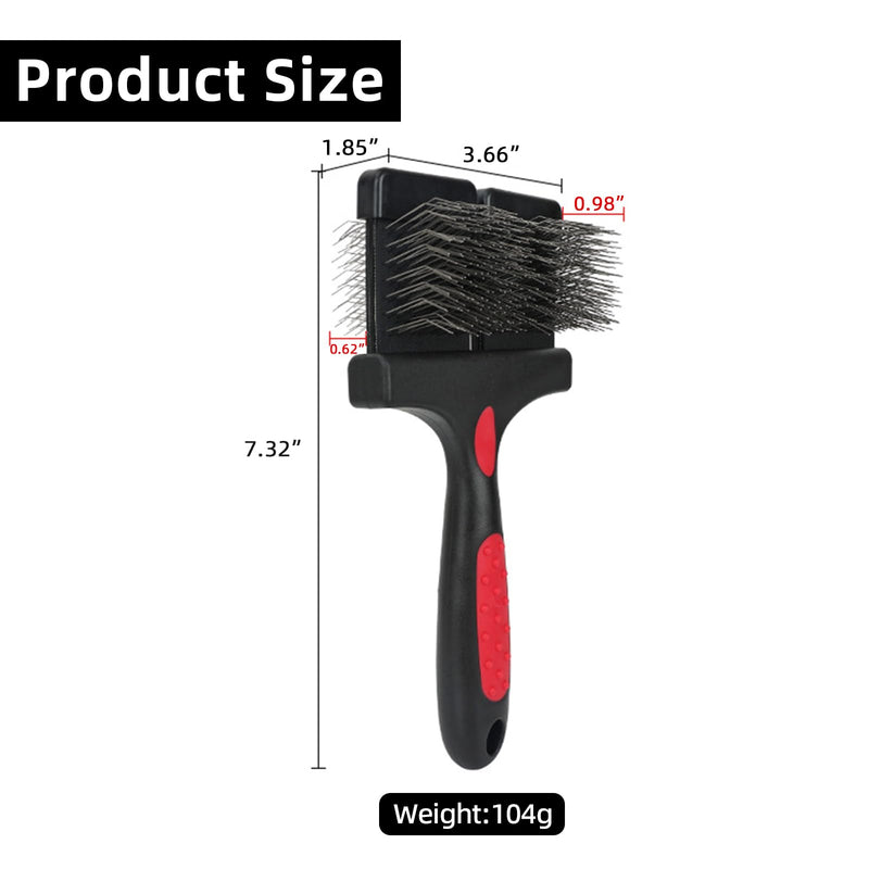 Double-Sided Slicker Brush for Dogs Flexible Soft-Tip Dog Brush Professional Pet Grooming Brush for Dogs&Cats Stainless Steel Pin,Comfortable Handle,Remove Loose Hair/Undercoat/Tangles - PawsPlanet Australia