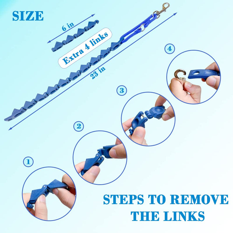 1TO3GO【Upgrade】 Adjustable Dog Training Collar with 4 Extra Links for Medium, Large and X-Large Dogs (Welded-Ring) Blue - PawsPlanet Australia