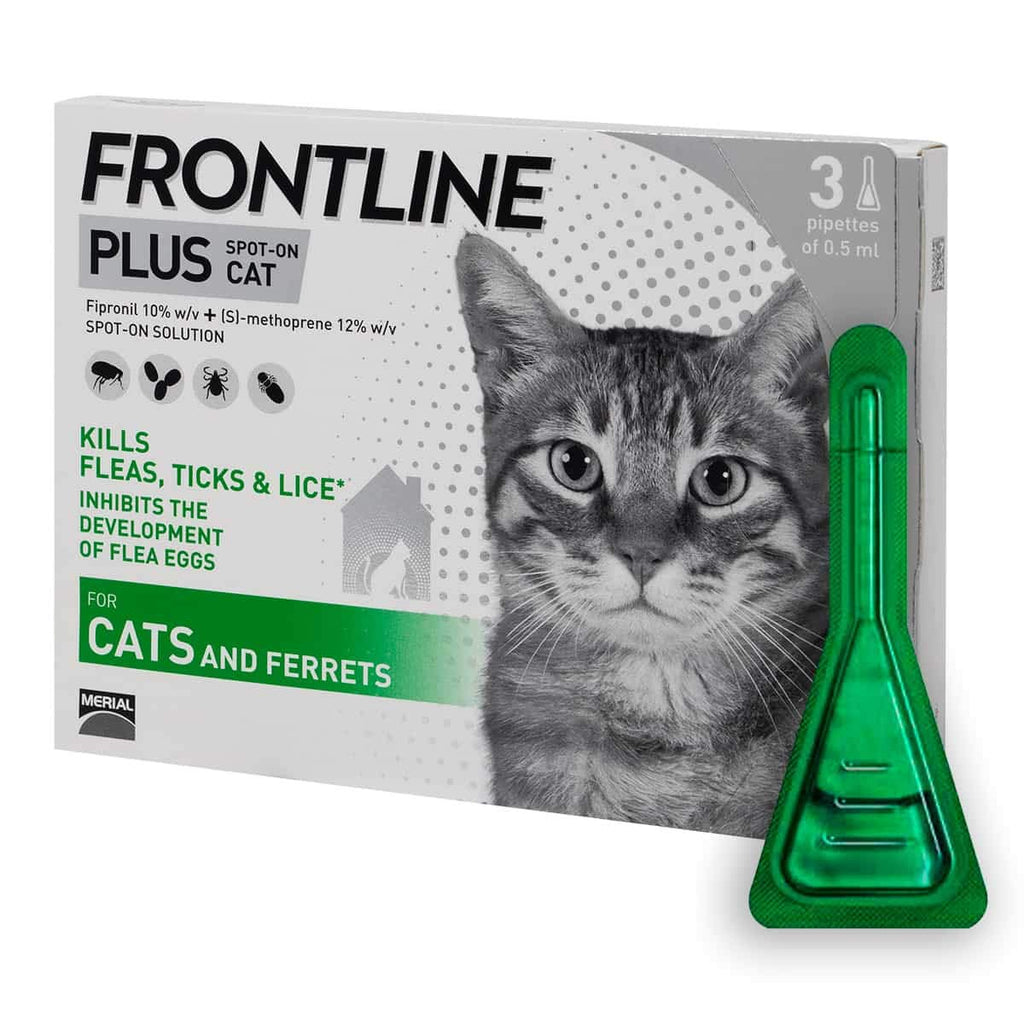 Frontline PLUS Spot On Cat Flea Treatment, 3 pipettes - PawsPlanet Australia