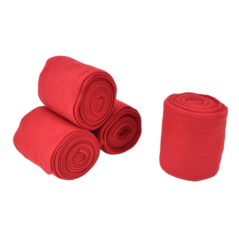 4Pcs Horse Leg Warp, Polyester Self Adhesive Breathable Wear Resistant Animal Leg Bandage for Cows Horses Red