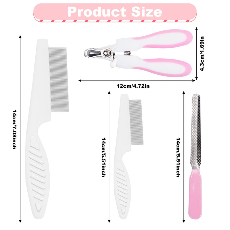 Guinea Pig Brush Kit Hamster Cleaning Grooming Comb with Nail Clipper Trimmer, Nail Files - Professional Small Animal Grooming Tool for Rabbit, Bunny, Puppy, Kitten, Ferret - PawsPlanet Australia