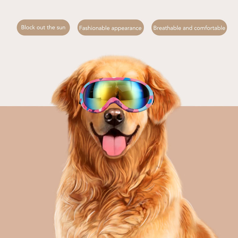 Dog Sunglasses, Dog Goggles Pet Glasses Eye UV Protection Winproof for Dogs Eyes Protection Red Lens White Purple Frame - PawsPlanet Australia