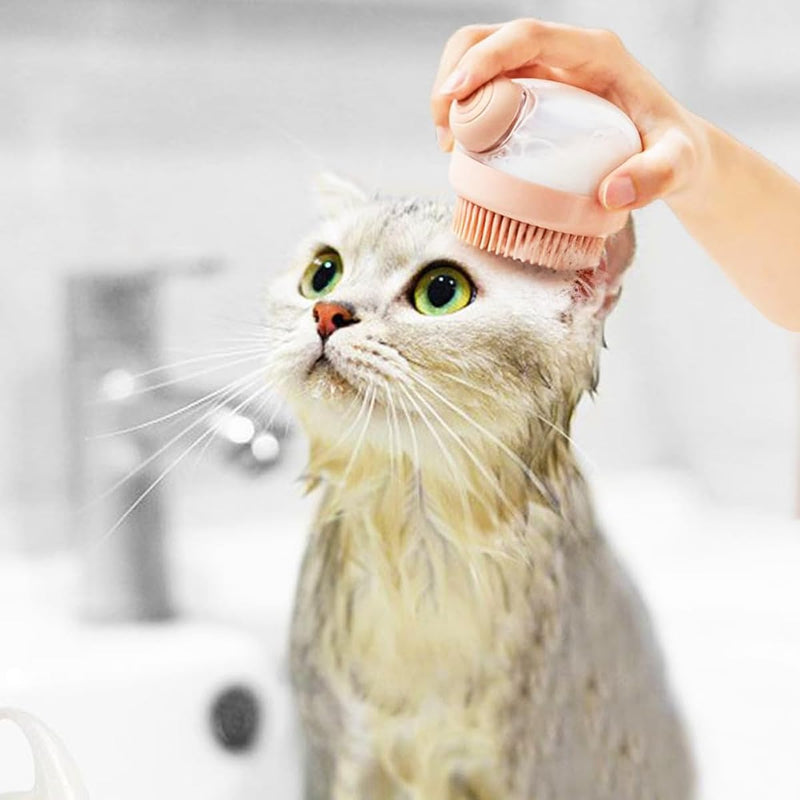 Pet Grooming Bath Massage Brush Dog Cat Bath Brush Pet Massage Dispenser Grooming Shower Brush Bath Shampoo Massage Dispenser Shower Brush - PawsPlanet Australia