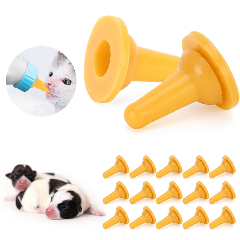 15 pcs Silicone Pet Breastfeeding Teats, Soft, Safe Pet Bottle Teats, Non-Collapsing, Rabbit and Kitten Bottle Teats for Cats and Dogs