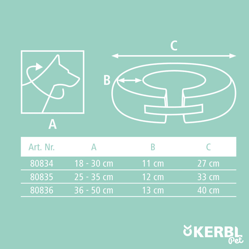 Kerbl Pet Dog Surg. Collar, inflatable, blue, neck circumf. 18-30 cm 18-30cm