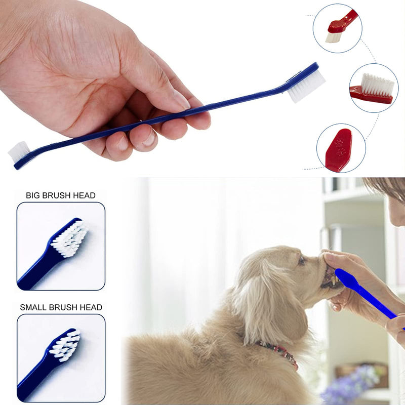 QeeHeng 8 Pack Dog Teeth Cleaning Tools Plaque Remover, Dog Tooth Brushing Kit Include 3 Different Stainless Steel Dog Tooth Scraper and 2 Dog Toothbrush and 3 Dog Finger Toothbrush 8 Piece Set - PawsPlanet Australia