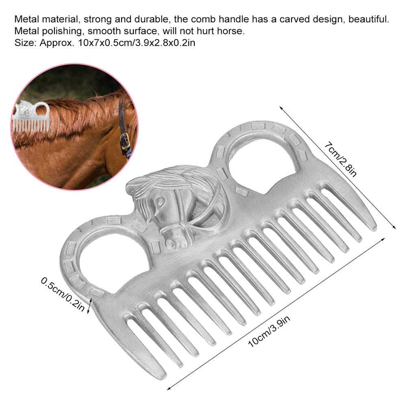 Metal Horse Comb 3.9x2.8x0.2in Portable Livestock Horse Hair Sliver Comb Horse Grooming Comb Livestock Comb for Cleaning Hair Removing Loose Undercoat Knots - PawsPlanet Australia
