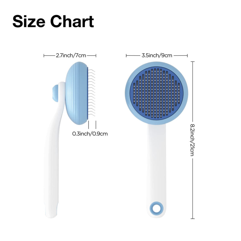 Self-Cleaning Slicker Brush for Pet Grooming: Removes Tangles, Loose Undercoat & Mats from Cats & Dogs (Blue) Blue - PawsPlanet Australia