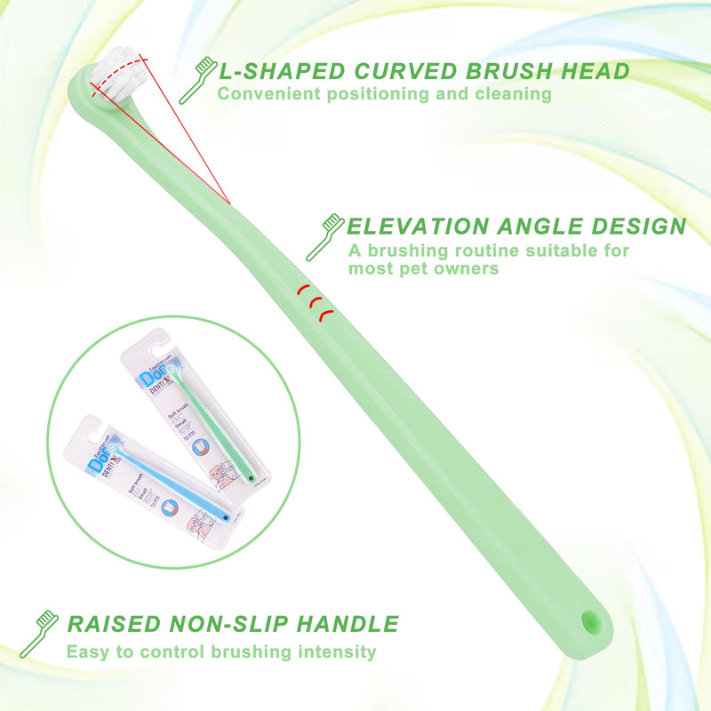 2 PCS Small Dog Toothbrush, Small Dog and Cat Toothbrush Kit, Mini Head Soft Deep Teeth Cleaning Brushes for Puppy Kitten Tiny Pets - PawsPlanet Australia