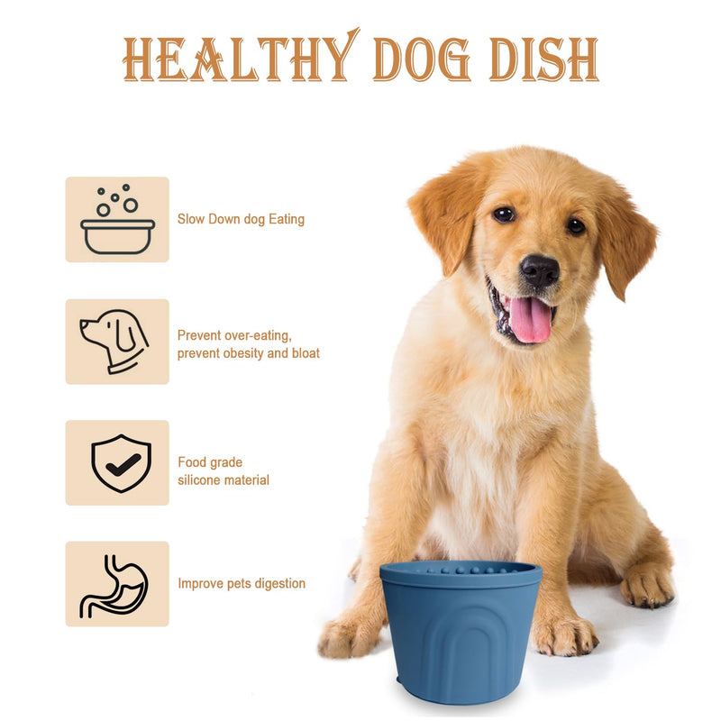 Dog Slow Feeder Lick Bowl, Non-Slip Slow Dog Eating Bowl, Long Lasting Silicone Anti-chocking Treat Dispenser, Easy to Clean & Durable Pet Dish (M) Medium - PawsPlanet Australia