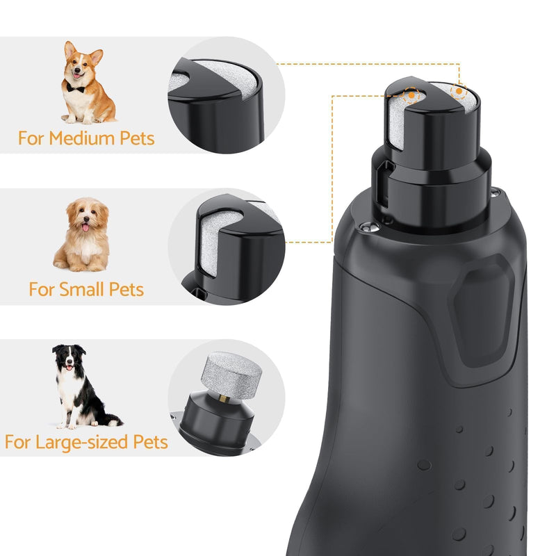 Rechargeable Dog Nail Grinder with 2 LED Lights Quiet 6 Speed Electric Nail Trimmer,Dust Cap,and 3 Grinding Ports for Large,Medium Small Dogs - PawsPlanet Australia