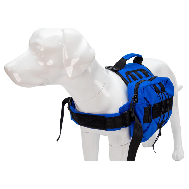 Large Dog Backpack, Outdoor Hound Saddle Bag Dog Pack with Side Pockets for Small Medium Large Dogs, Adjustable Tactical Dog Pack for Hiking, Travel, Camping, Training RoyalBlue M M (chest 28-35 inch) RoyalBlue (Tactical) - PawsPlanet Australia