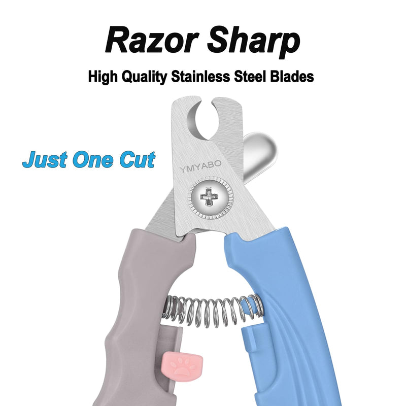 Pet Nail Clipper,Dog Nail Trimmers Safety Guard to Aviod Over Cutting,Puppy Cat Claw Trimmer,with Free Dog Comb Nail File, Sharp Grooming Clipper, Great for Thick Toenail, Blue