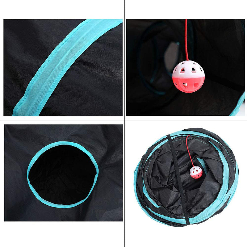 iHOO Cat Tunnels Crinkle Play Toys Collapsible Tube with Ball Maze Cat House Pet Interactive for Cat Puppy Kitten Rabbit S-5-Way Tunnel - PawsPlanet Australia