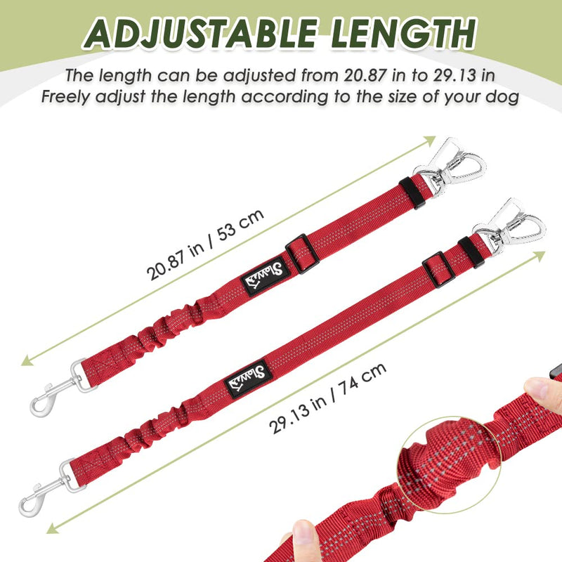 Nasjac Dog Car Harness with Seat Belts, Safety Adjustable Dog Seat Belts for Cars with Clip and Buckle, Breathable Mesh Pet Vest Harness Seatbelts with Secure Elastic Buffer for Travel Red S - PawsPlanet Australia