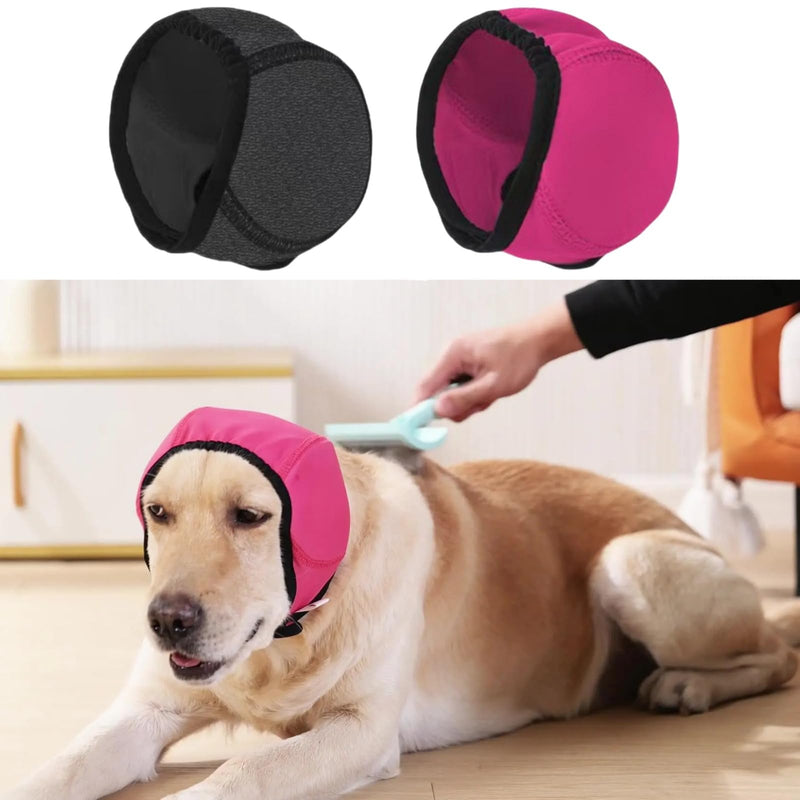 Dog Swim Ear Covers,Waterproof Adjustable Pet Shower Wrap,Dog Ear Covers for Grooming,Do/g E/ar Protectors,D/og Ea/r Muffs,Ear Defenders for Pet,Pet Headband,D/og Ea/r Co/vers for Noise(Gray S) 1 Grey，S