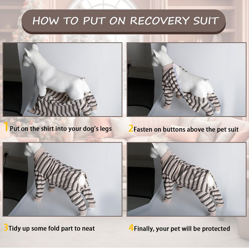 FEimaX Dog Recovery Suit After Surgery, Pet Abdominal Wounds Post Surgical Shirt for Dogs Cats, Puppy Spay Neuter Prevent Licking Onesie Alternative Bandages E-Collar & Cone Medium White - PawsPlanet Australia