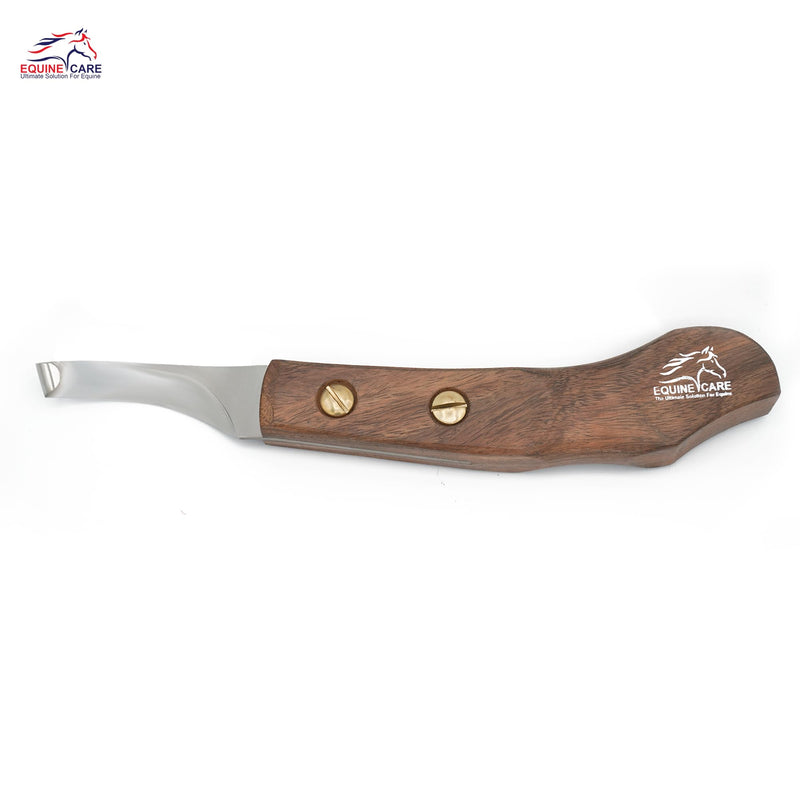 Equine Care Right-Handed Hoof Knife – Ultra-Sharp J2 Steel Blade | Professional Farrier Hoof Knife & Horse Hoof Trimmer | Ergonomic Wooden Handle for Horses & Livestock Hoof Care Right Handed