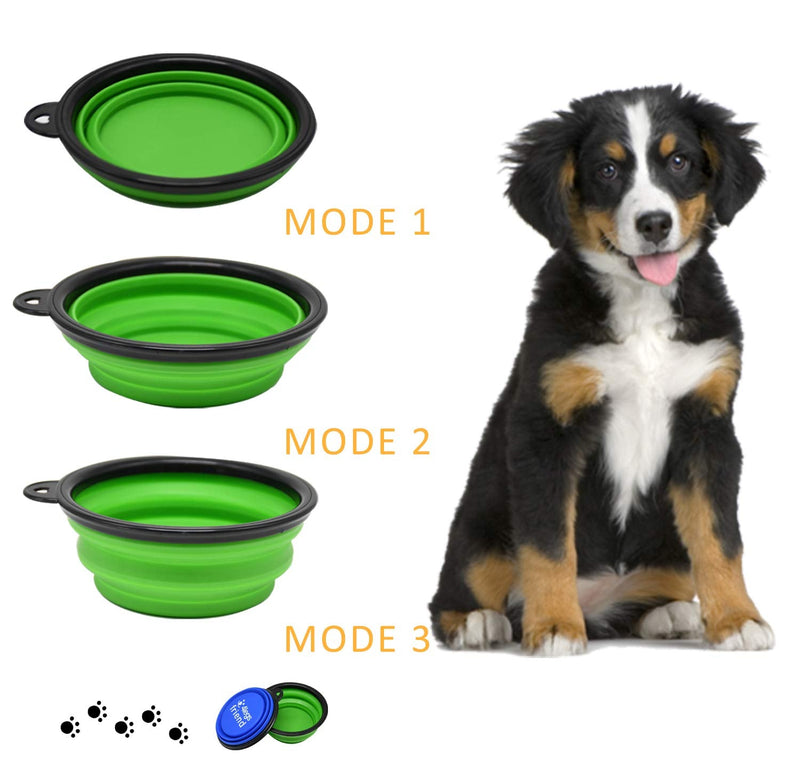 4LegsFriend Pet Bowls with Carabiner Clips | BPA Free Food Grade Silicon for Dog and Cat Expandable Travel Bowls Comes in 2 Sizes | Pop Out Dog Bowls Small Yellow + Black - PawsPlanet Australia