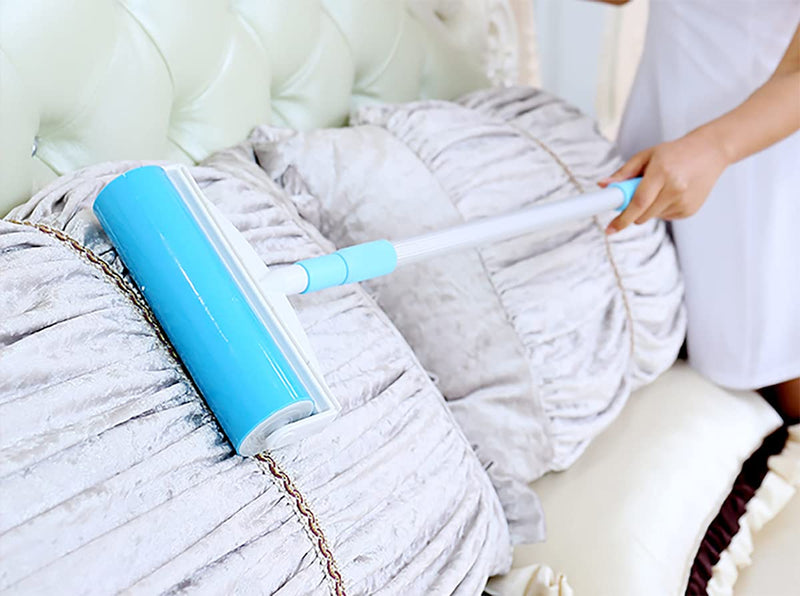 SUZZYVINE Pet Hair Remover with Long Handle, Resuable Lint Roller Cat Dog Hair Remover, Washasble Sticky, Reusable （1 Long Handle 1 Wide Roller Plus 1 Medium Roller + 1 Travel Roller 4 Pack - PawsPlanet Australia