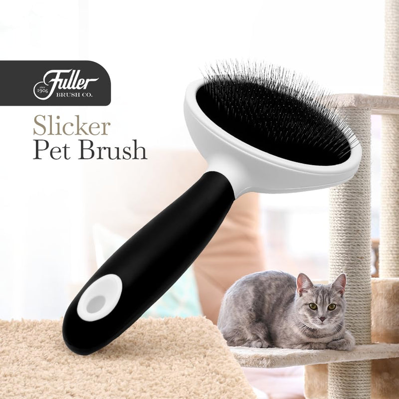 Fuller Brush Slicker Pet Brush - Angled Fine Steel Wires - Ergonomically Designed Rubberized Handle For Comfort & Control - Remove Shedding & Matted Hair - Tool For Grooming Dogs & Cat - PawsPlanet Australia