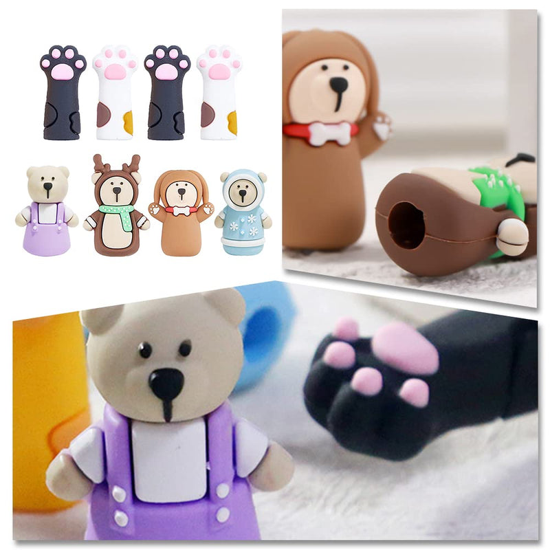 8 Pcs Nipper Protective Sleeves Cute Cat Paw Protective Covers Cute Animal Cuticle Scissors Cover Caps for Nail Nipper Tweezers etc - PawsPlanet Australia