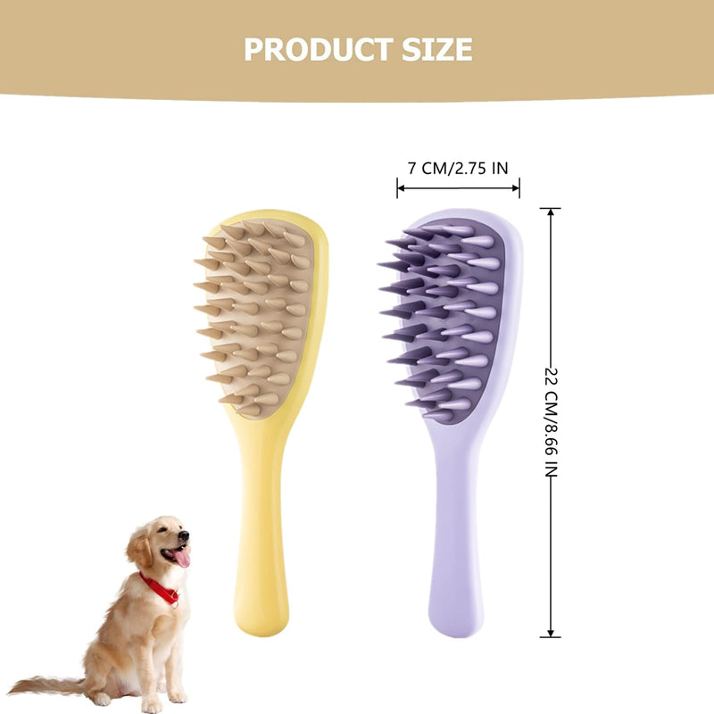 2 PCS Dog Bathing Brush Premium Dog Washing Brush Pet Bath Brush Pet Silicone Shampoo Brush with Handle for Long & Short Hair Pets Dogs Cats,Bathing, Massaging, Hair Removal - PawsPlanet Australia
