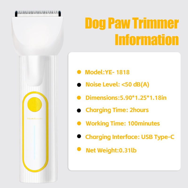 Dog Clippers Grooming Kit, 4-in-1 Low-Noise Dog Paw Trimmer, Shaver, Nail Trimmer and Nail Grinder 2025 New Electric Cordless Pet Grooming Kit White - PawsPlanet Australia